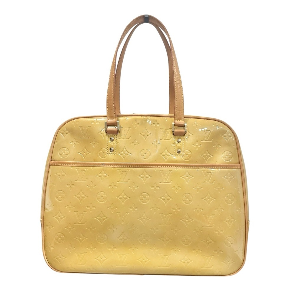 Louis Vuitton Beige Yellow Vernis & Vachetta Leather Sutton Briefcase Tote - Picture 10 of 14